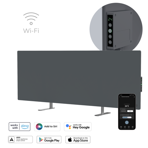 Aeno Smart 700w Infrared Panel Grey Gulv/panelovn