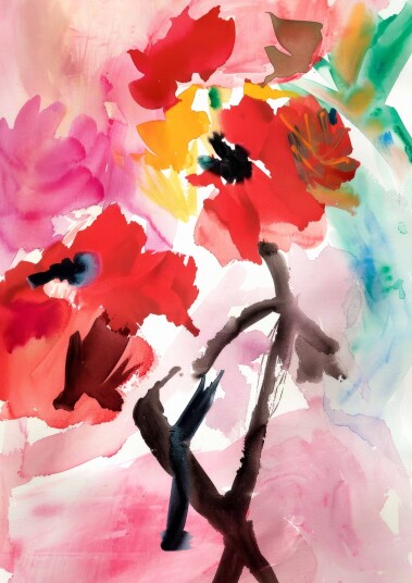 Plakat Blomstervannfargekunst