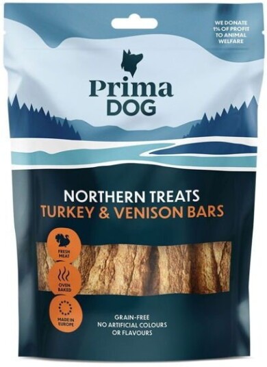 Primadog Nothern Bars Tyggepinne Kalkun & Hjort 150 G Primadog Nothern Bars Tyggepinne Kalkun & Hjort 150 G