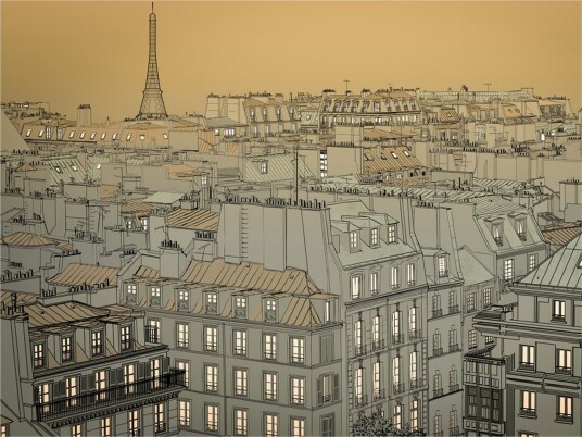 Fototapet Good Night Paris! 200x154 - Artgeist sp. z o. o.