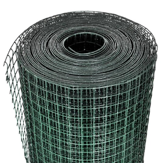 vidaXL Trådgjerde kylling galvanisert med PVC belegg 10x1 m grønn
