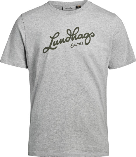 Lundhags Men"s Järpen Logo T Shirt Light Grey Melange L