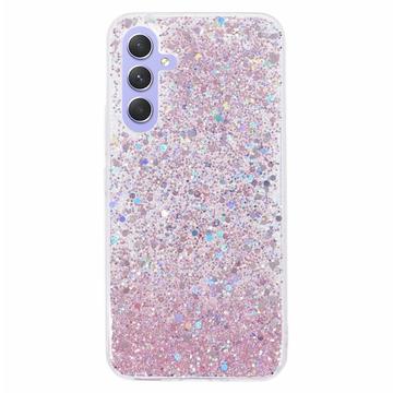 Samsung Galaxy S23 FE Glitter Flakes TPU-deksel Rosa