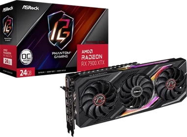 ASRock Radeon RX 7900 XTX Phantom Gaming Grafikkort 24GB GDDR6 med 3x DisplayPort og HDMI