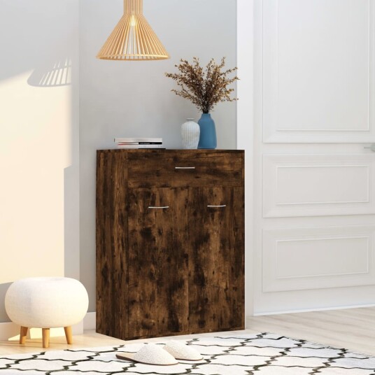 vidaXL Skoskap r?kt eik 60x35x84 cm konstruert tre vidaXL Skoskap r?kt eik 60x35x84 cm konstruert tre