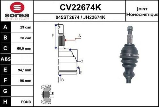 Drivledd EAI CV22674K