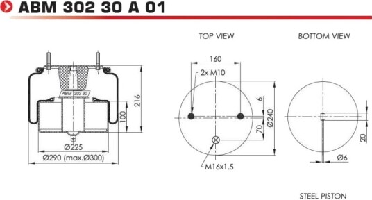 Luftbelg fjæring NEOTEC ABM30230A01 Luftbelg fjæring NEOTEC ABM30230A01