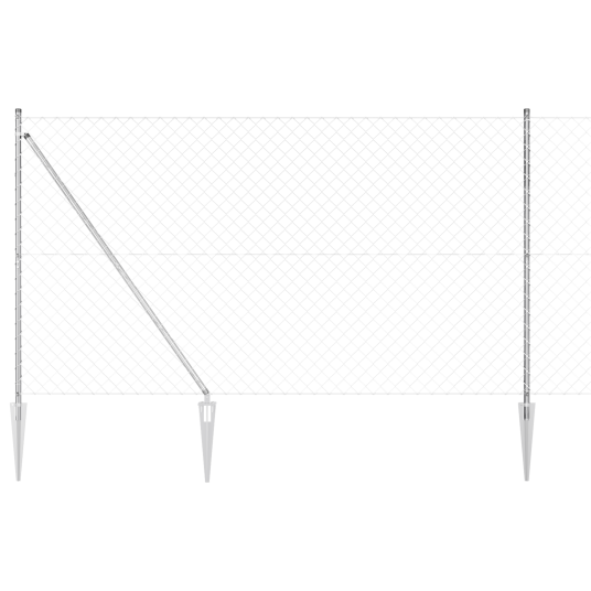  Gjerdepålesett sølv Svart 10x1.5m Galvanisert stål & Plast