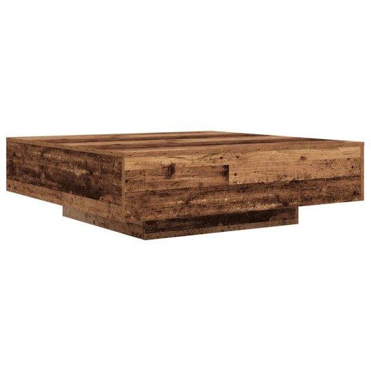  Kaffebord med LED belysning Gamle Treverk 100x100x31 cm
