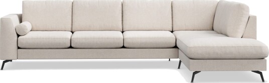 Ocean Lyx 4 seters Høyrevendt L formet Sjeselongsofa i Stoff Beige