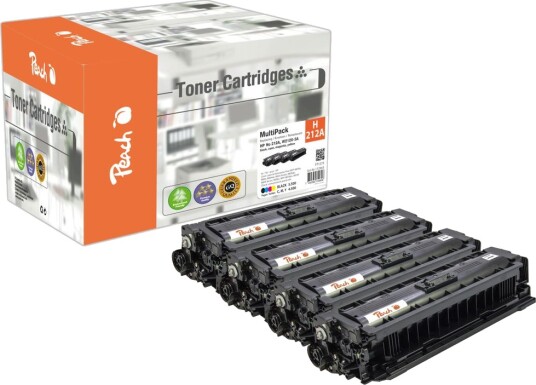 Peach-tonerkassetter som passer HP 212A Lasertoner multipakke W2120-3A, 4-pakning