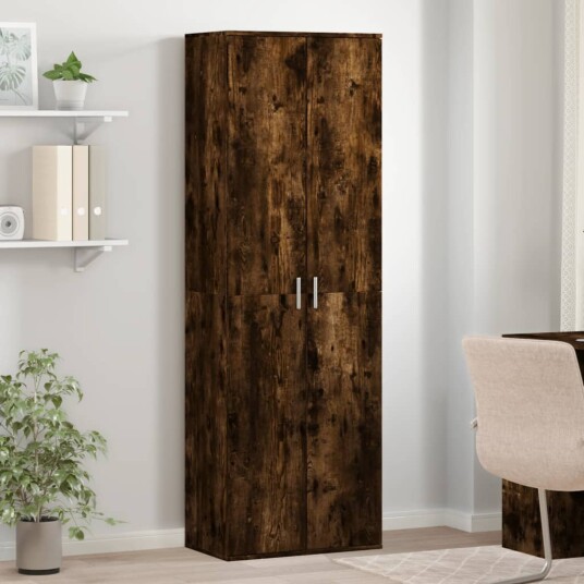 Highboard røkt eik 60x35x180 cm konstruert tre