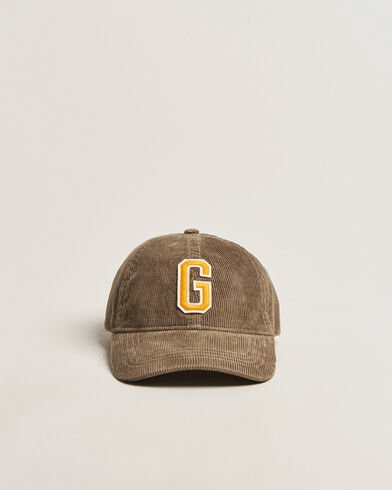 GANT G Badge Corduroy Cap Taupe Beige GANT G Badge Corduroy Cap Taupe Beige