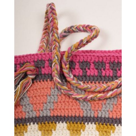 Drops Garnstudio Market Day by DROPS Design Veske med fargemønster Hekleoppskrift