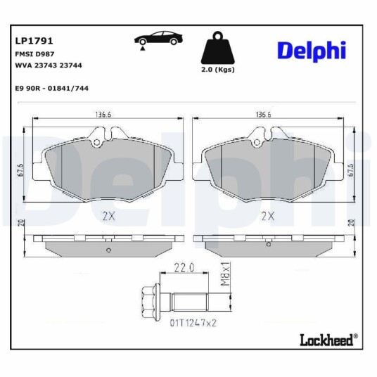 Bremseklosser DELPHI LP1791