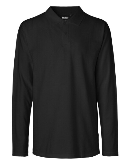 Neutral Organic Mens Classic Long Sleeve Polo Svart