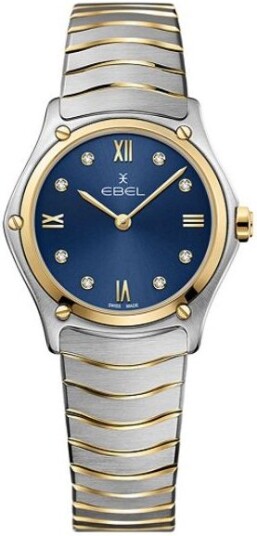 Ebel Dameklokke 1216446A Classic Blå/18 karat gult gull Ø29 mm