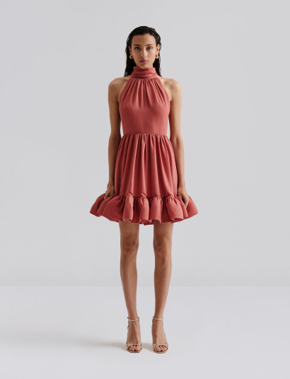 Fern Halterneck Ruffled Mini Dress Fern Halterneck Ruffled Mini Dress