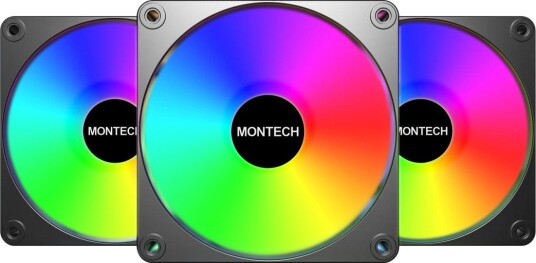 Montech GF120R V2 ARGB Kabinettvifte Reverse 120mm Svart 3-Pakning
