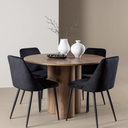 Venture Home Spisegruppe Venture Home Olivia Ø110 med 4 stk Night Stoler GR24465V