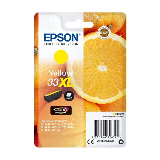 Epson Blekk Gul Claria Premium 33xl - Xp-530