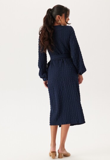 BUBBLEROOM Structure Wrap Dress Navy M