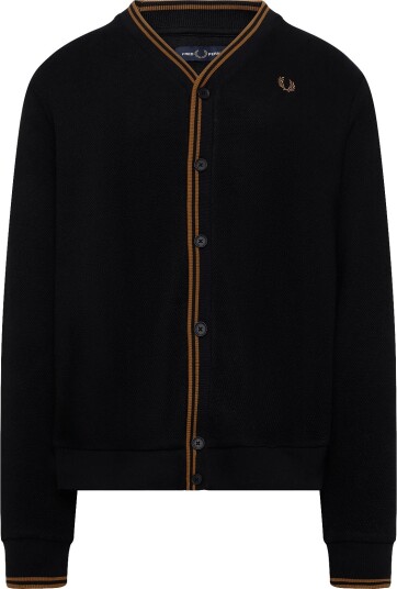 Fred Perry Tipped Pique Cardigan   BLACK   L