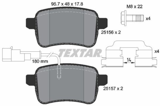 Bremseklosser TEXTAR 2515601 Bremseklosser TEXTAR 2515601