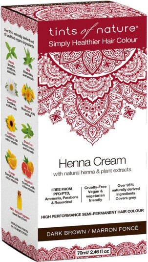 Tints Of Nature Henna Cream Hårfarge 90 Ml. Dark Brown Hårpleie Hårfarge Hårfarge & Tilbehør