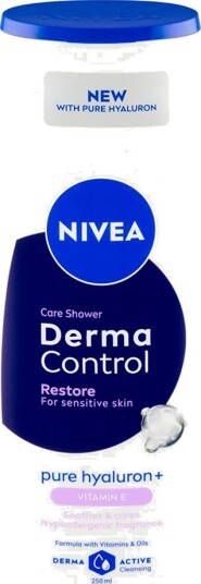 NIVEA Derma Control Restore Care Shower – for sensitiv hud med hyaluron og vitamin E (250 ml)