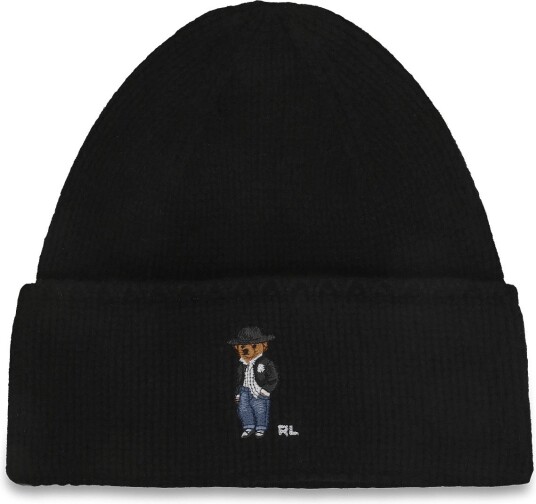 Polo Ralph Lauren Wool Holiday Bear Hat   BLACK   One Size