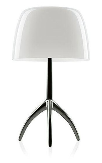 Foscarini Lumiere Bordlampe Grande Hvit Sortforkromet with Dimmer Foscarini Lumiere Bordlampe Grande Hvit Sortforkromet with Dimmer