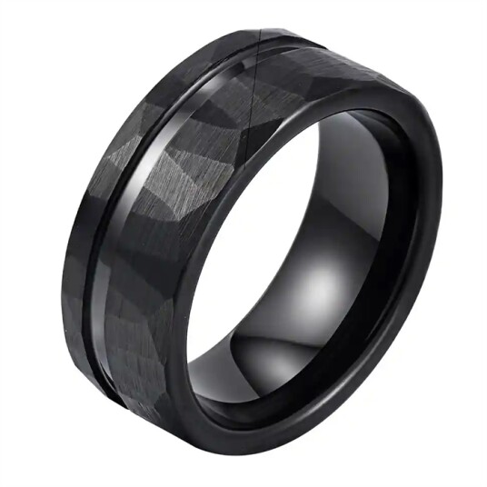 Obsidian Edge tungstenring til menn Obsidian Edge tungstenring til menn
