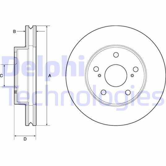 Bremseskive DELPHI BG4758C Bremseskive DELPHI BG4758C