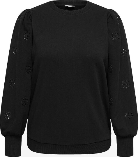 Only Carmakoma Collegegenser Carfemme L/S Puff Embroidery Ub Swt Svart