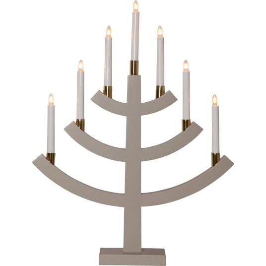 Star Trading Gillian 64 cm Adventslysestake i Beige med Messingbelagte Lysholdere