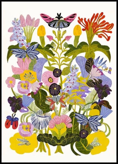 Abstract Autumn Floral Plakat / 21x30cm