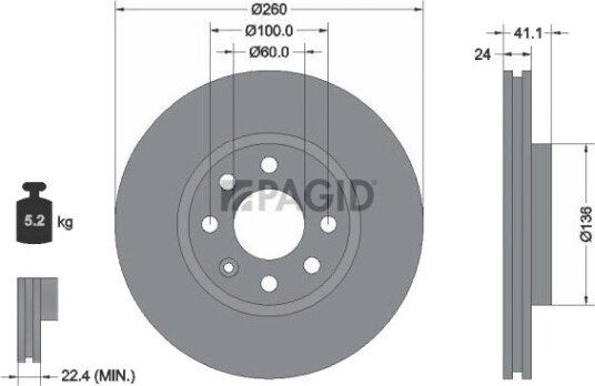 PAGID 50360NC Bremseskive