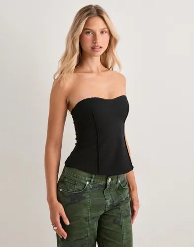 Nelly Svart Bandeau Corset Top