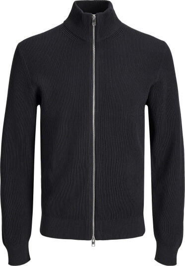 Jack & Jones Jjeperfect Rib Knit Full Zip Cardigan Sn Black XXL