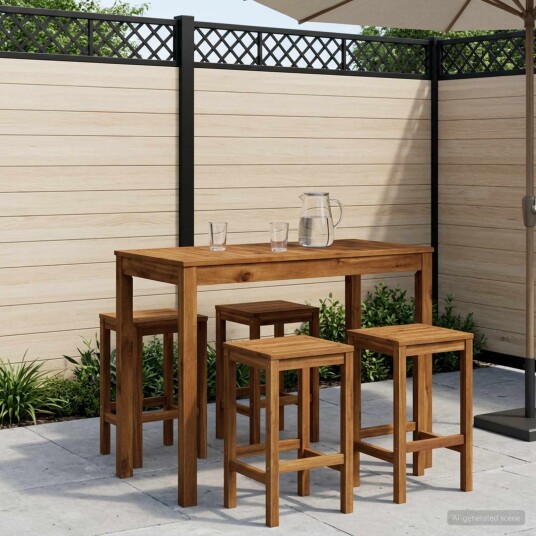 vidaXL Hagebarbord Naturlig 108,5 x 55 x 105 cm Solid akasietre