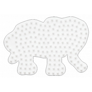 Hama Midi Perleplate Elefant Liten Hvit 9x6,5cm