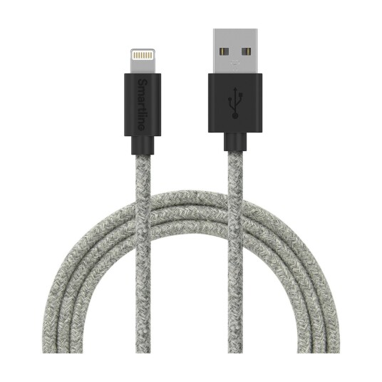 SMARTLINE FUZZY USB-LIGHTNING 2 M, GRÅ