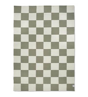 Square teppe hvit/grønn
