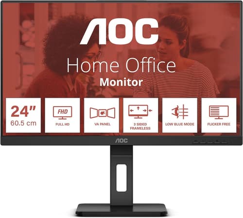 AOC 24E3QAF 24" Full HD IPS PC-skjerm med 75Hz oppdateringsfrekvens og svart farge AOC 24E3QAF 24" Full HD IPS PC-skjerm med 75Hz oppdateringsfrekvens og svart farge