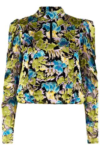 Gestuz FloriaGZ Blouse - Blue Green Multi Floral 34 Gestuz FloriaGZ Blouse - Blue Green Multi Floral 34