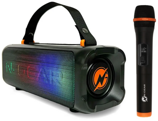Bluetooth Høyttaler 100watt med Trådløs Mikrofon og Led-Lys - N-Gear Party Blazooka 703 Bluetooth Høyttaler 100watt med Trådløs Mikrofon og Led-Lys - N-Gear Party Blazooka 703