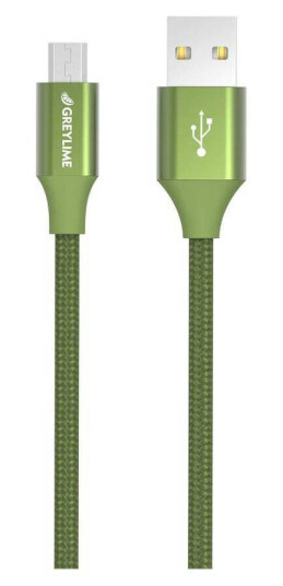 GreyLime Braided USB-A til MFi Lightning Kabel Grønn 2 m