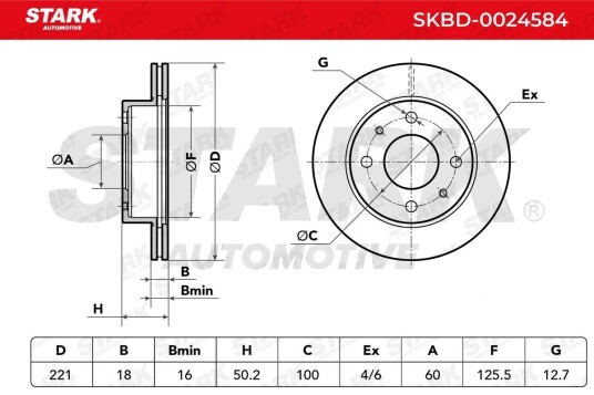 STARK SKBD 0024584 Bremseskive STARK SKBD 0024584 Bremseskive
