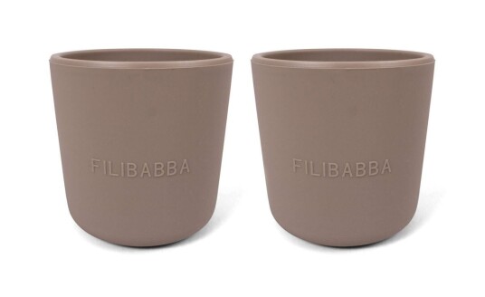 Filibabba Barnekopp i silikon 2pk -Warm Grey Filibabba Barnekopp i silikon 2pk -Warm Grey
